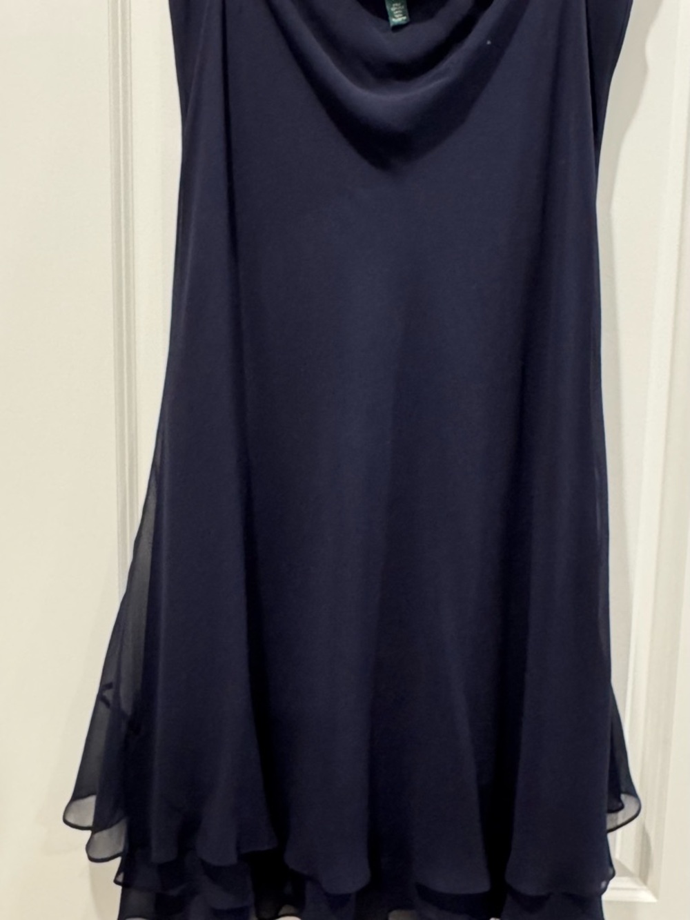 Ralph Lauren Navy A-Line Chiffon Skirt